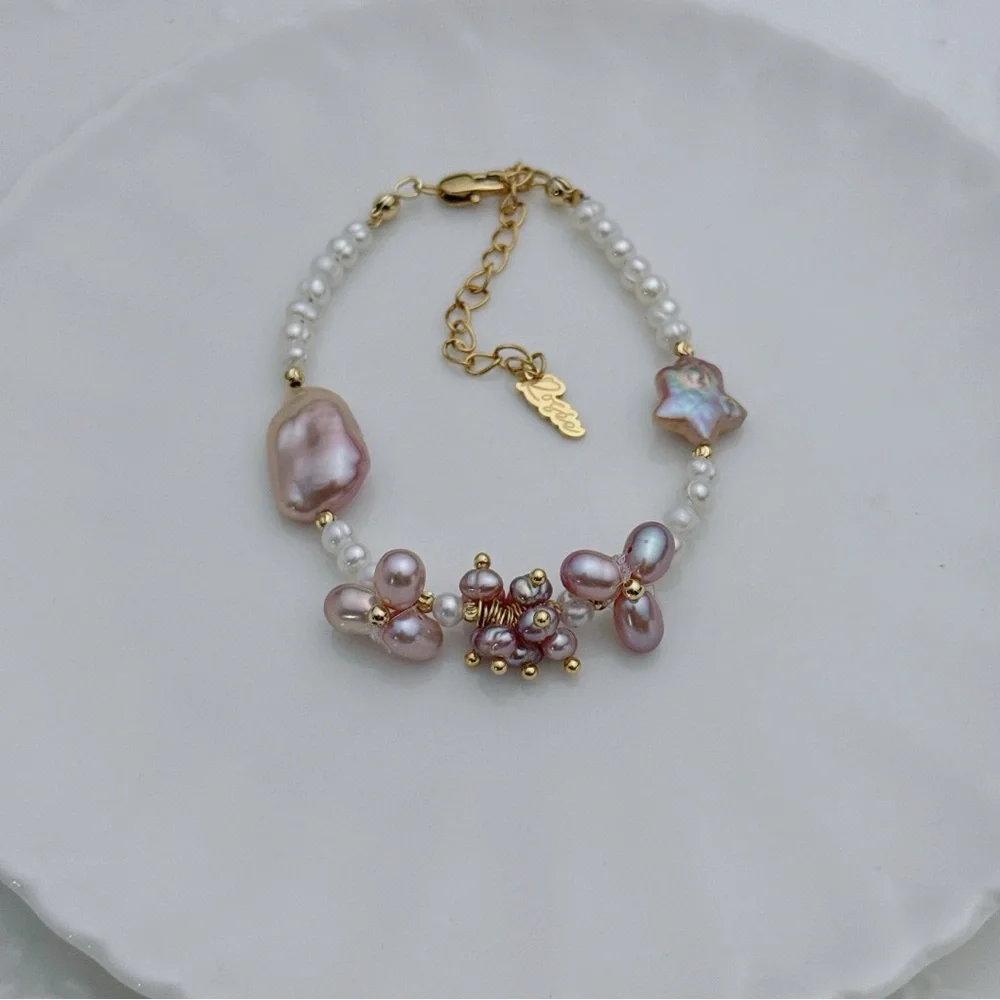 B142 Handmade Freshwater Baroque Pearl Bracelets - Picture 2 of 4